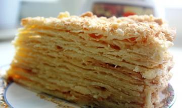 Cake "Napoleon" Lavash with custard