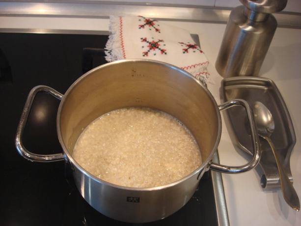 Picture taken by the author (porridge shifted into a clean saucepan)