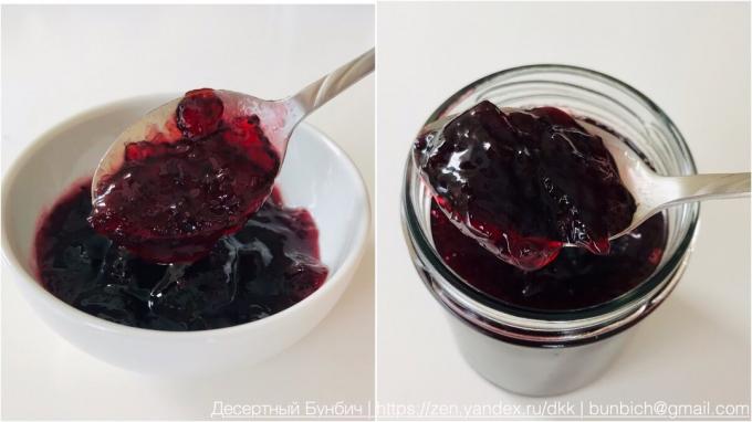Blackcurrant jam has a jelly-like state