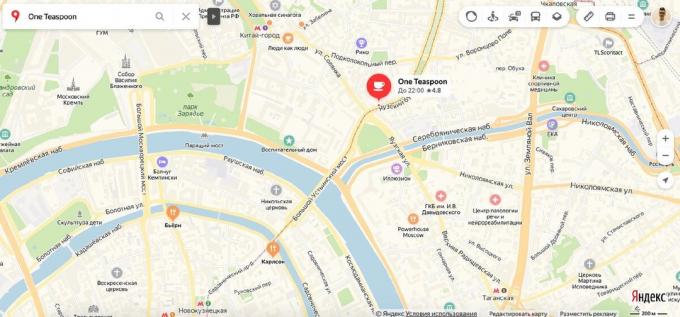 Far away from the metro. Screenshot Yandex. Cards