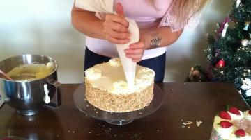 Cream cakes, pastries and desserts are preparing themselves