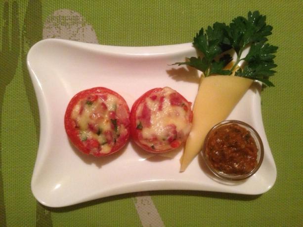 Stuffed tomatoes for this recipe I have tried to prepare for breakfast. Not very quick breakfast it turns out))