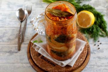 Mackerel with vegetables in a jar in the oven