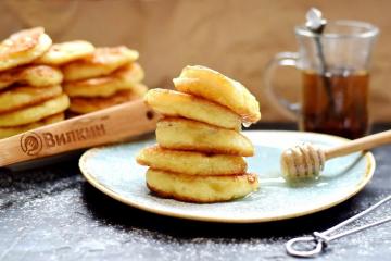 Lush pancakes with sour milk