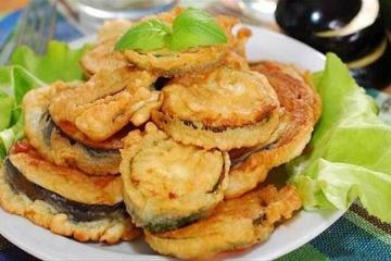 Eggplant tempura. Tasty snack, which I cook consecutive third day