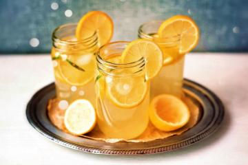 Homemade lemonade made from lemons