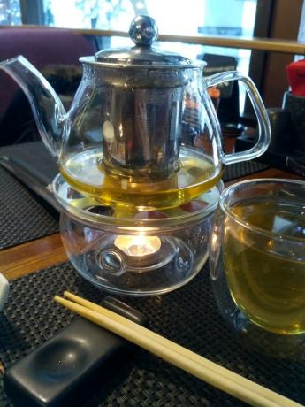 And the traditional green tea.