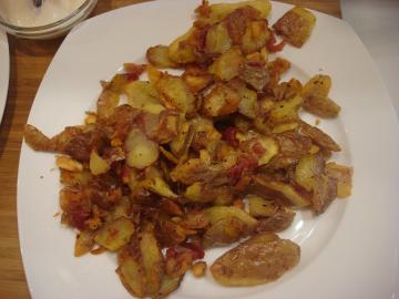 Cooked potato peelings. Pets do not even want to try, but as a result I have not tried!