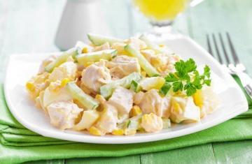 Chicken salad with pineapple and corn. Awesome delicious!