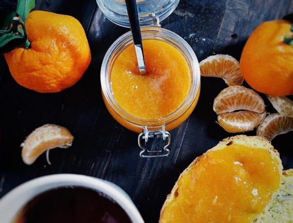 Tangerine jam, simple recipe.