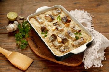 Fish and rice in the oven