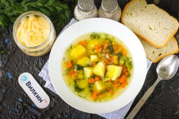 Vegetable soup with chicken broth