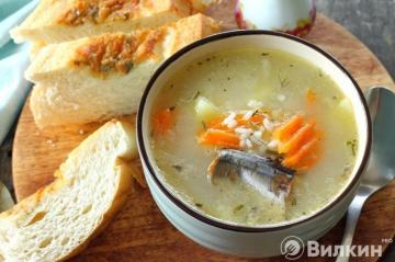 Canned fish soup with rice
