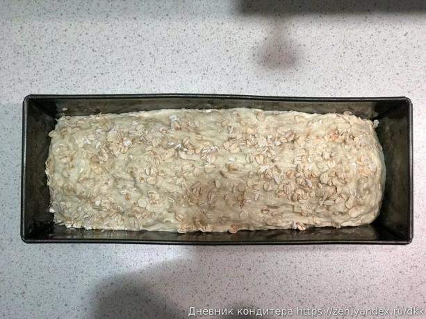 Form the dough and sprinkle with oatmeal.