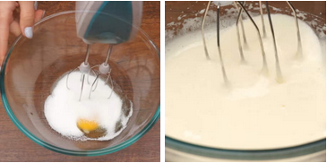 Beat egg with sugar