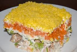 We are preparing a layered salad "Royal". Will appeal to all, I assure you!
