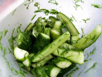 Salted cucumbers in 1 hour package