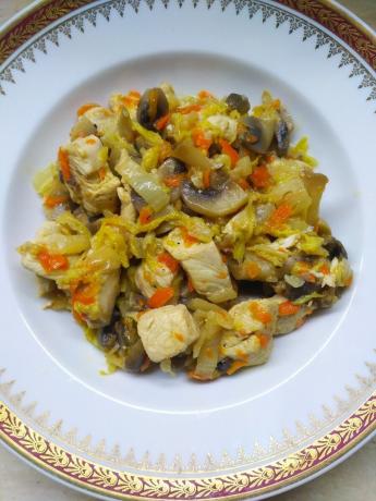 Solyanka with mushrooms and Chinese cabbage
