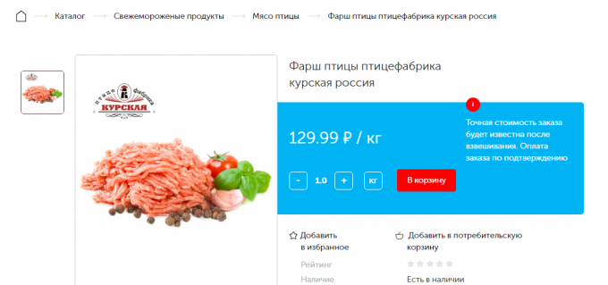 Minced meat price