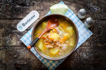 Chicken soup with buckwheat and potatoes