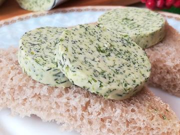 Very fragrant and tasty sandwich with dill butter and garlic