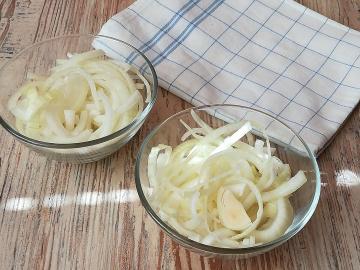 Delicious pickled onions for a shish kebab May Day