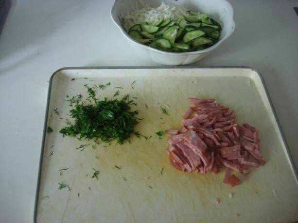Picture taken by the author (sliced ​​sausage and fennel)