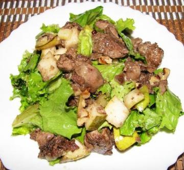 Salad with chicken liver. It will take a worthy place on any table!