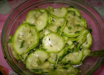 Marinated zucchini fast food. The next day, even tastier