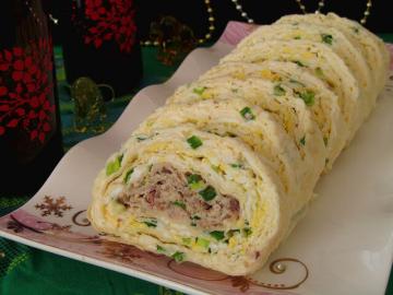 Roll from lavash "Mimosa". Tasty and easy