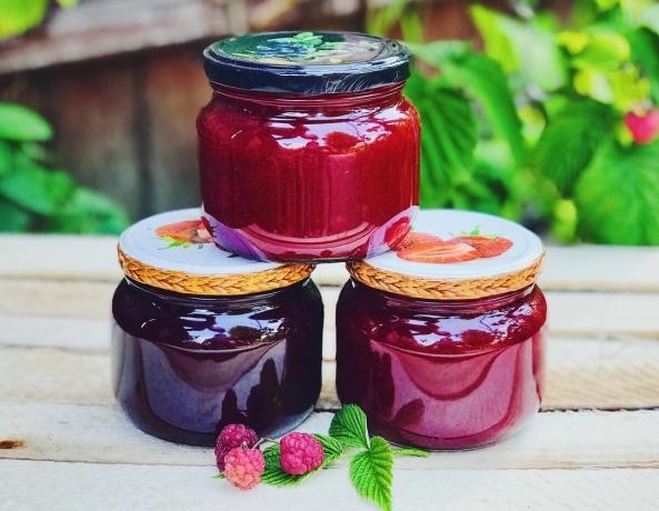 Here is a jam-jam made of raspberry I got