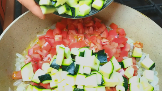 Zucchini and tomatoes