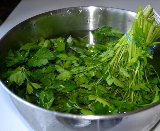 Soaking greens