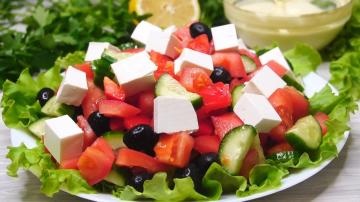 Greek salad with a special sauce!