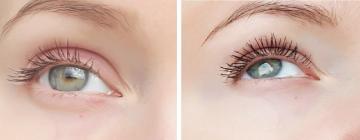 Face Powder: try the means to extend the lashes and make them more bulky (photo effect)